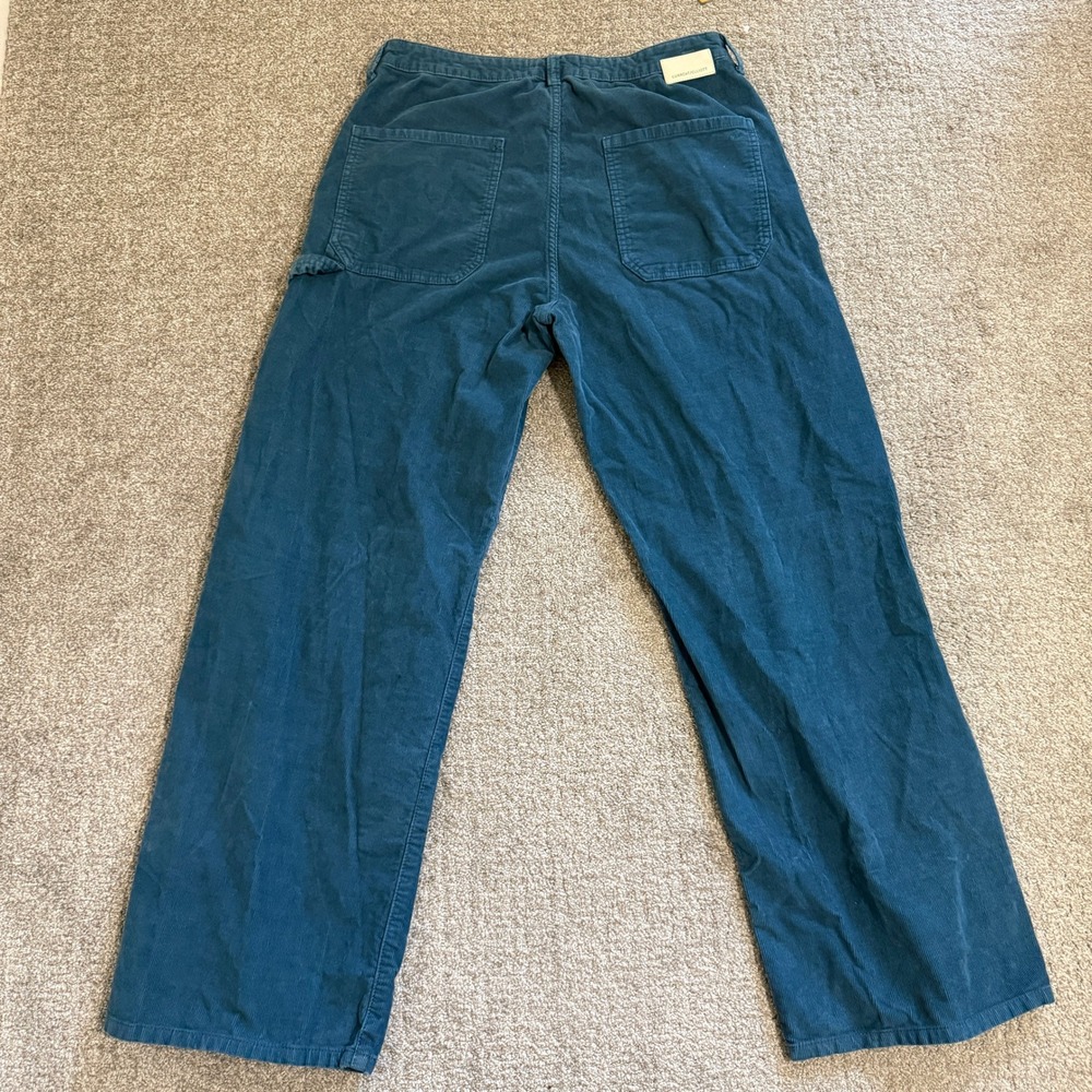 Current Elliott Painter Teal Blue Corduroy Carpenter Wide Leg Pants 30 Utility - Picture 11 of 12